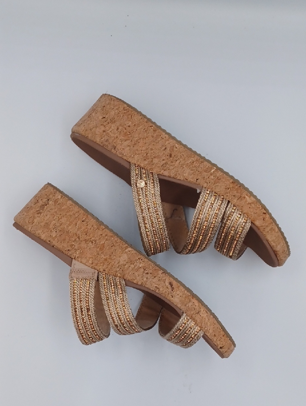 Skechers Beverlee Arch Fit Always Classy Rose Gold Wedge Sandal - Picture 9 of 12